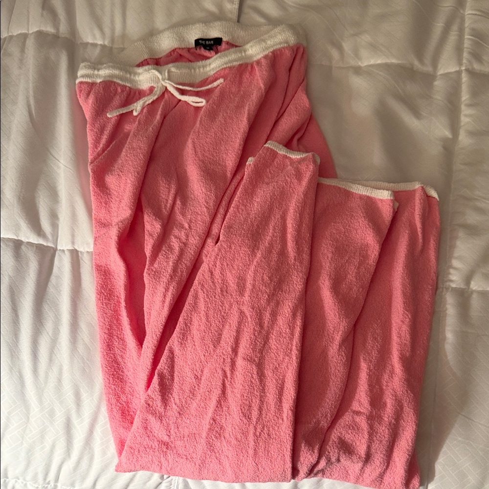 The Bar Pink Drawstring Lounge Pants